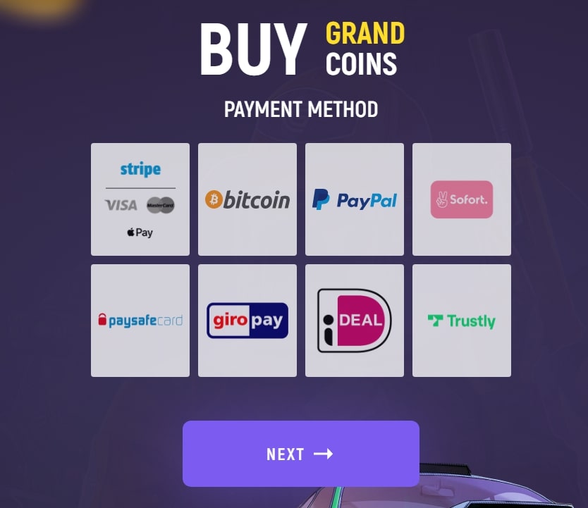 Enter the number of grandcoins you wish to purchase
